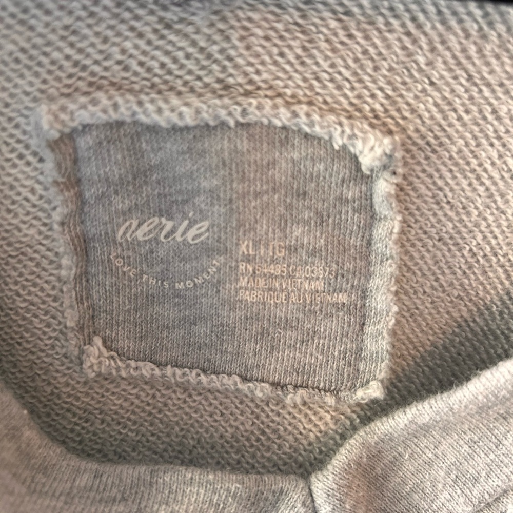 Aerie Light Gray Knit Sweatshirt